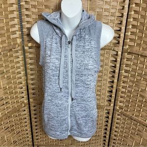 Knitted Hooded Vest Size S Split Back